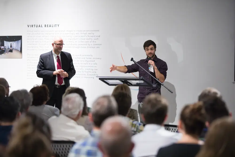 Michael Hollins presenting during Reality at KANEKO